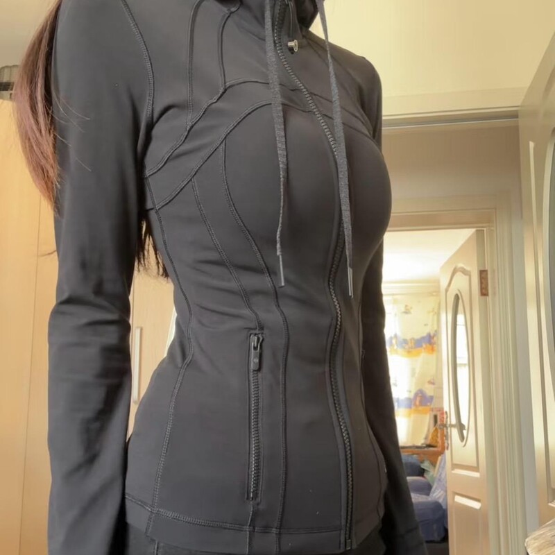 Lulu Original Define Yoga Wear Hooded Jacket Top Breathable Sports Fitness Wear Spring and Autumn Style for Women