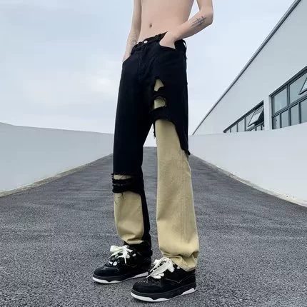 Джинсы, дизайнерские повседневные брюки, Slim fit, американский стиль, тренд сезона