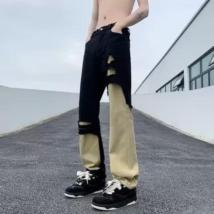 Джинсы, дизайнерские повседневные брюки, Slim fit, американский стиль, тренд сезона