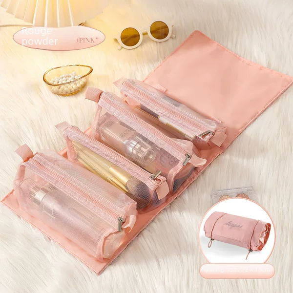 1 Minute Lazy Four-In-One Cosmetic Bag Student Ins Style Cosmetic Cosmetics Bag Portable Toiletry Bag Lightweight