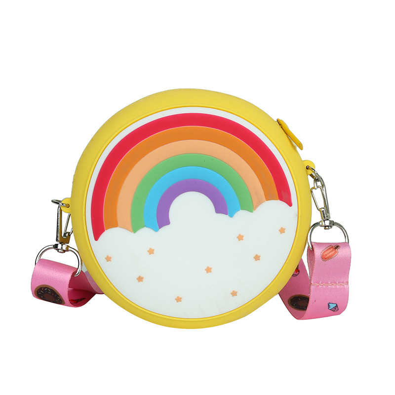 INS Nuevo Arco Iris donut mini niños niñas de silicona bolsa de mensajero del hombro de la princesa monedero bolso de las mujeres
