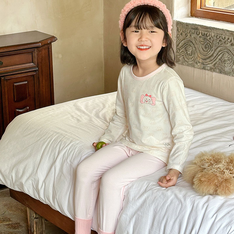 Ropa de otoño para niños medianos y grandes pantalones largos Tong Beijia versión sin hueso AB traje de Lycra de dibujos animados para niños y niñas Serie Ligera de lujo conjunto de Lycra