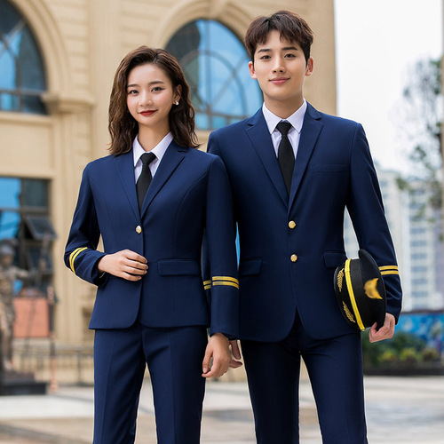 Aviation school uniforms, pilots, captains, hotel managers work clothes, security guards, railway stewards, flight attendant uniforms, autumn