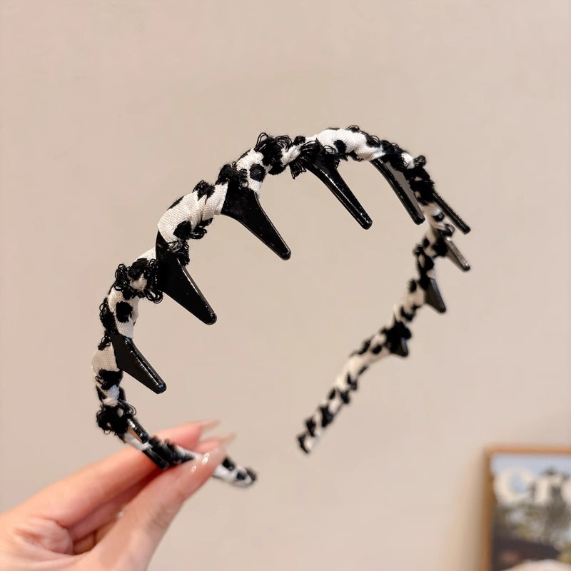 Otoño y invierno de alto nivel explosivo tipo ondas de pelusa correa de cabello para mujeres cráneo alto no lesiones de dientes de cabello para el cabello de doble propósito