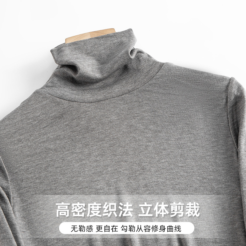 Yuyue ソリッドカラーシルクタートルネックボトムシャツ、暖かくスリムフィットのトップス、女性用の快適な薄手のシルクインナーニットセーター