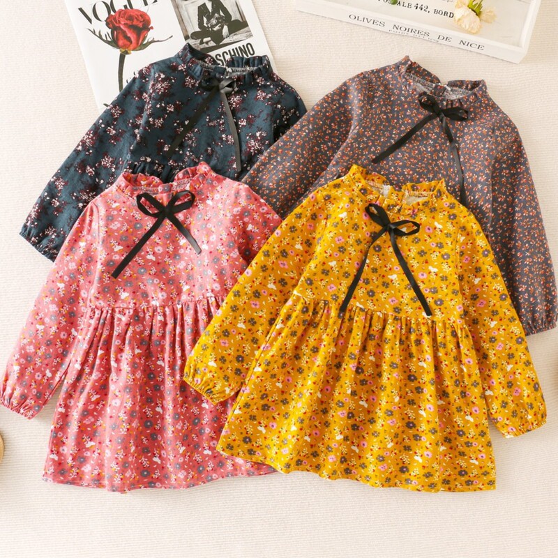 6023 new girls dress cotton spring and autumn floral lace-up children's dress foreign style princess dress wholesale 6023 new girls dress cotton spring and autumn floral lace-up children's dress foreign style princess dress wholesale
