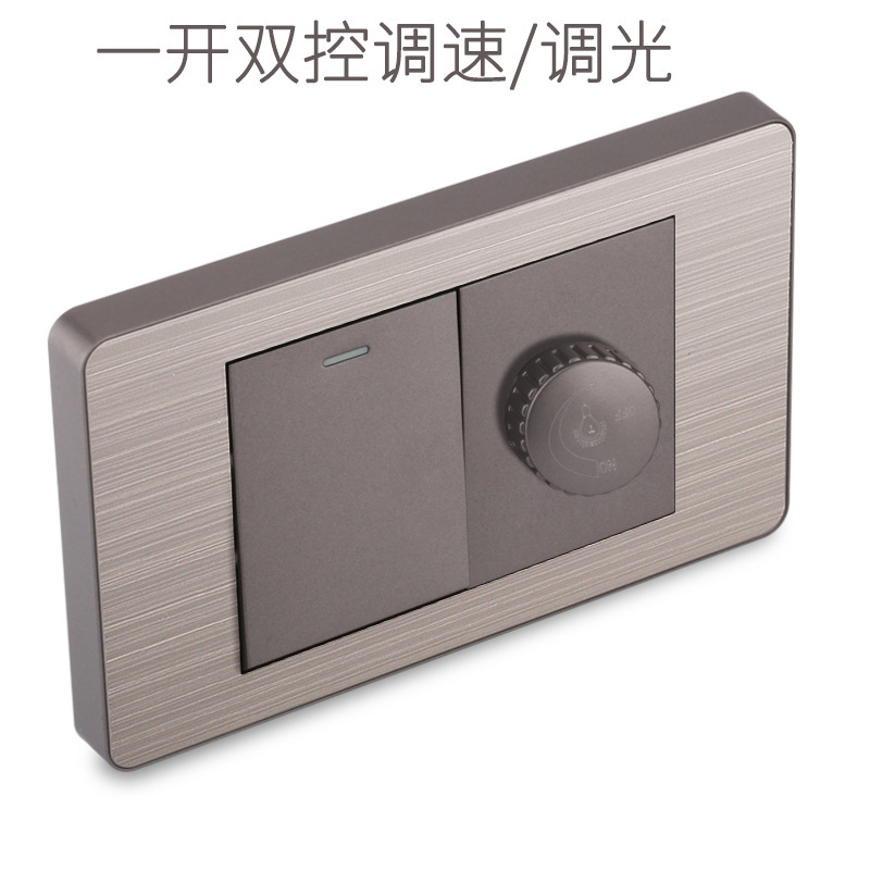 15A panel de metal de acero inoxidable gris dibujado tres agujeros Taiwan fabricado en Estados Unidos enchufe de pared conmutador suministro directo