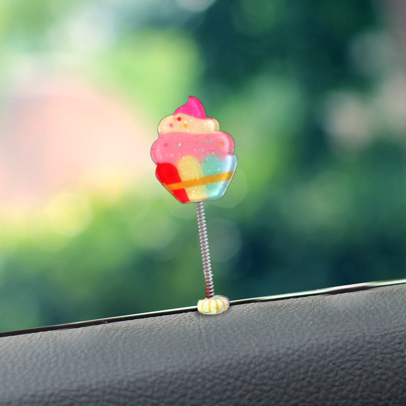 [Transfronterizo] Chica corazón arco iris decoración de coche coche sacudiendo la cabeza amor lindo primavera oscilante decoración de coche