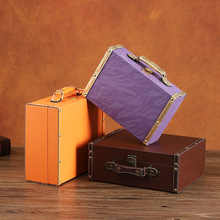 欧式英伦风手提箱储物木箱子收纳箱老式皮箱旅行道具箱杂物整理箱