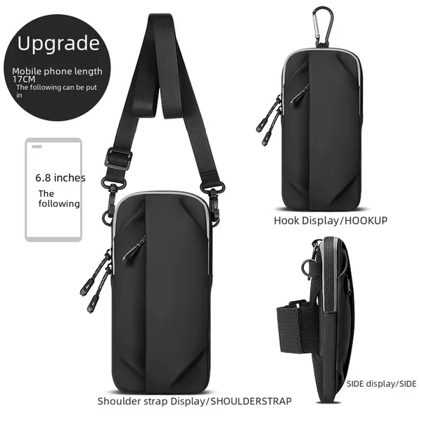 Waterproof PU leather sports running mobile phone arm bag outdoor sports waist bag wrist bag shoulder diagonal bag gym bag