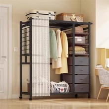 简易衣柜家用卧室衣服收纳柜钢架加粗布衣柜出租房防尘组装挂衣橱