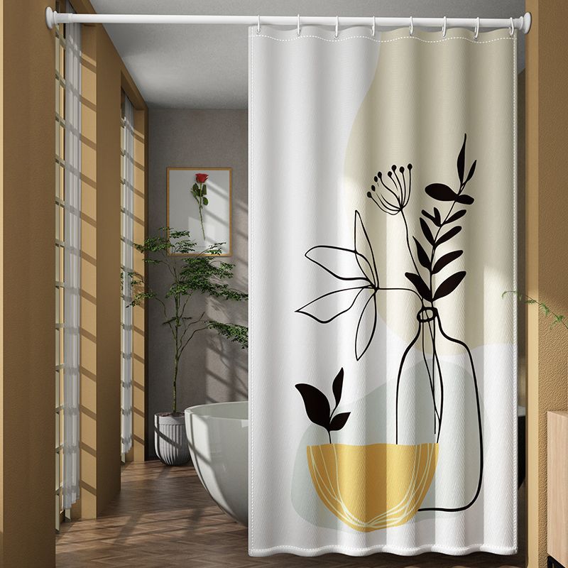 Cortina de ducha poliéster Amazon popular Impresión digital baño húmedo y seco partición impermeable