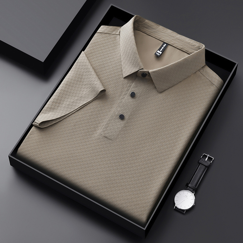 Polo da uomo a maniche corte camicia casual con colletto_voghion.com