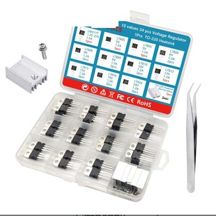 11 value 39 pieces of L317-L7824TO-220 positive voltage stage regulator combination suit 5 pieces of radiator