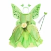 Green small princess costume, set, flowered, 3 piece set