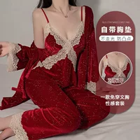 Женский комплект пижамы, бархат с вшитыми подкладами, эффект лифтинга, разные размеры