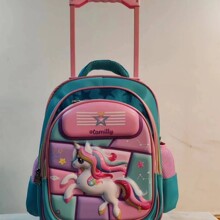 新款儿童拉杆书包小学生幼儿园1-3年级14寸男女孩拉杆·