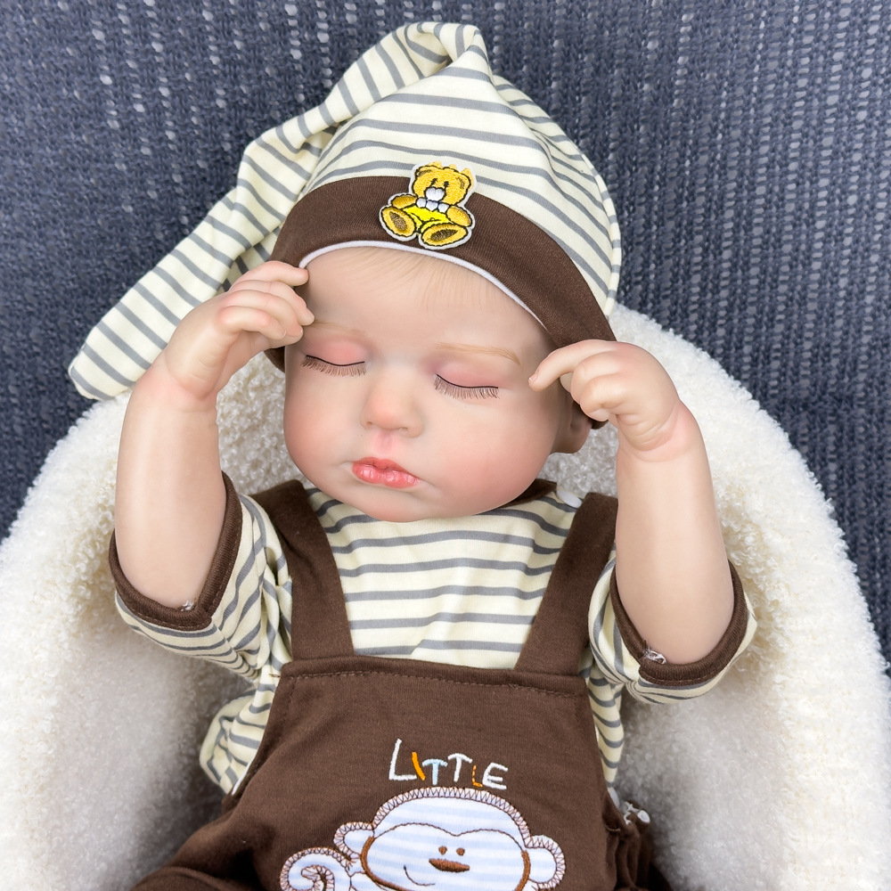 18 pulgadas rl muñeca cerrar los ojos loulou pesado bebé re regalo infantil muñeca lindo imitación olbond