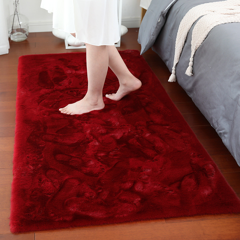 Room, 简哆哆 Car Carpet - wine-red-2cm-faux-rabbit-fur-5080cm