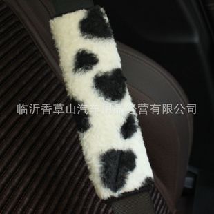 Cross-border factory foreign trade car interior safety belt shoulder pad car safety belt cover short love plush winter
