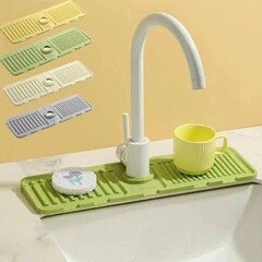 洗脸盆沥水垫水龙头防溅水防霉厨房台面水槽沥干垫硅胶防滑台面垫