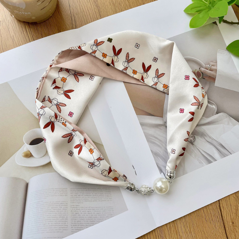 Nueva hebilla magnética collar de la bufanda de La Perla decoración del cuello bufanda perezoso bufanda multiusos bufanda de alta calidad correa de muñeca perezosa