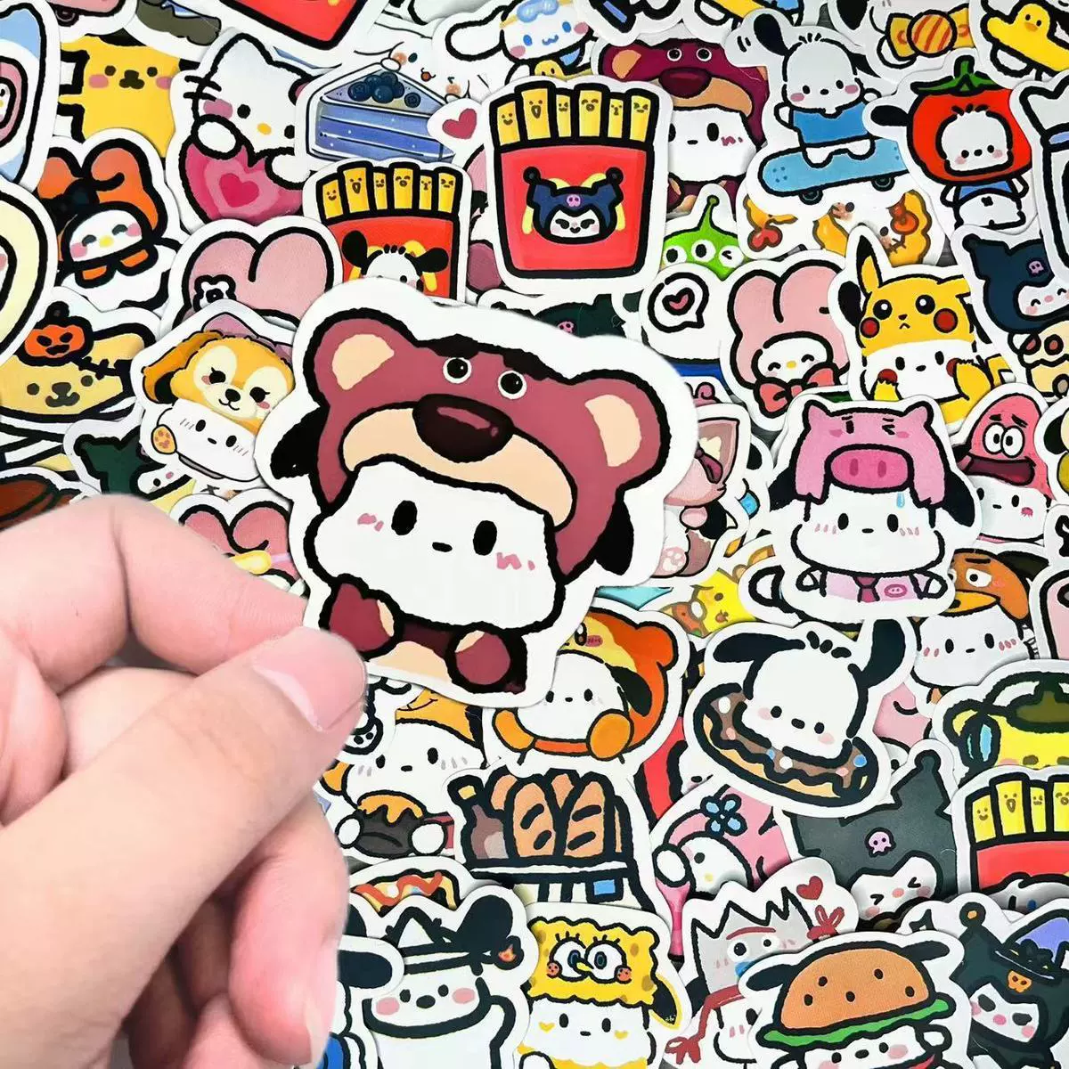 100 Q версия наклейки Sanrio Cartoon Cute Kulomi ручной счет наклейки diy ноутбук маленький узор