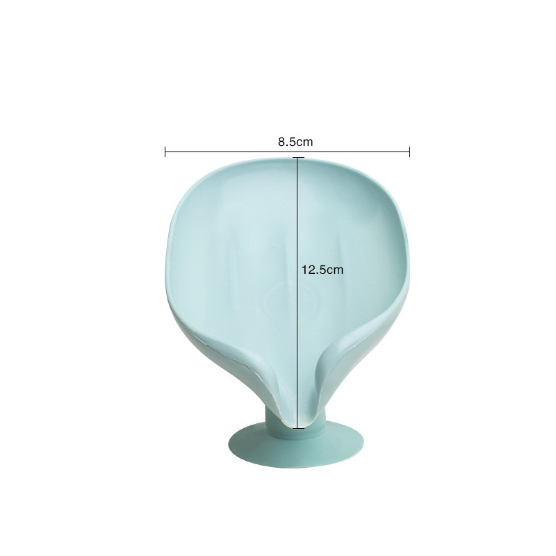 Caja de jabón jabón estante ventosa tipo pared sin perforación hoja de loto estante de drenaje de agua no acumulación de agua almacenamiento doméstico spot