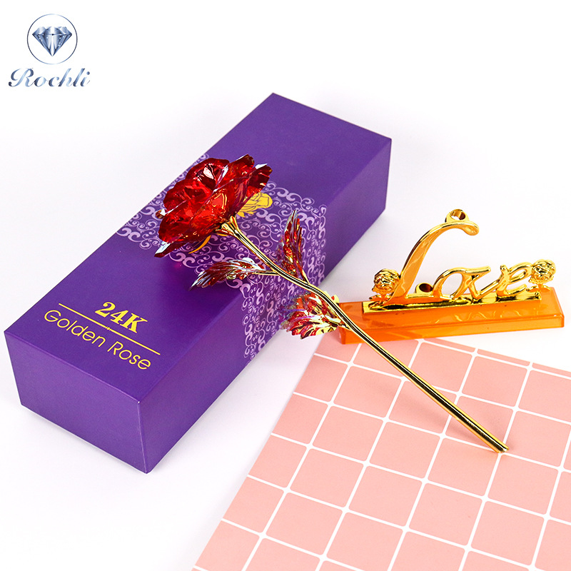 520情人節母親節聖誕節禮物金玫瑰花24K金箔玫瑰花星創意禮盒
