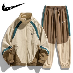 Cross-Border Men's Clothing 2025 Autum Outdoor Sports and Leisure Suits Men's Jackets Couple Windproof Jacket Two-Piece Set for Women