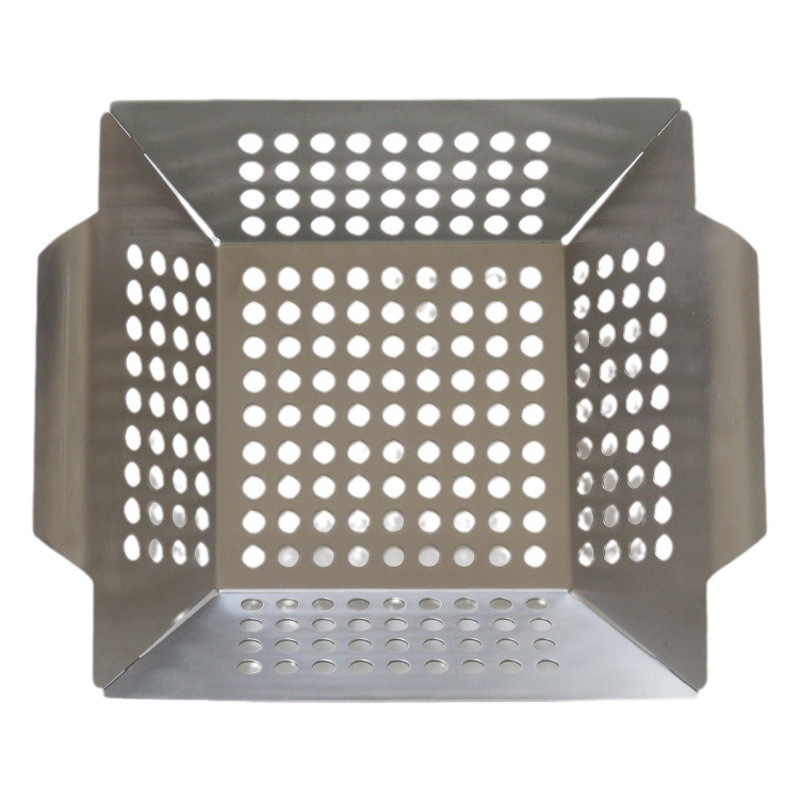 Square Stainless Steel Grill Pan Bbq Grill Basket Barbecue Tool Vegetable Grill Basket Grill Pan