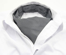男士领巾衬衫领巾男士英伦复古双面刺绣西装领口巾围巾灰色碎纹