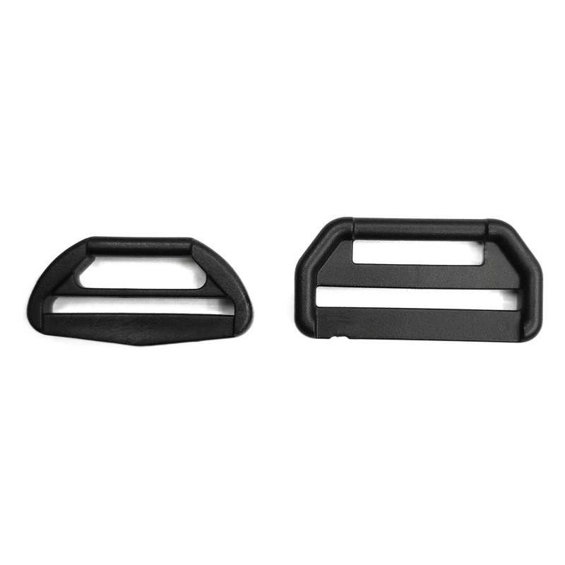Factory 20/25+38mm black plastic Lu buckle double-mouth conjoined webbing buckle hook connection D buckle supply