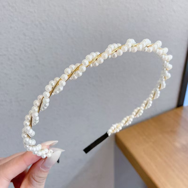 Europa y los Estados Unidos imitación de perlas de cabello retrógrado francés de verano de alto nivel sensación de cabello de la mujer nueva super inmortal lavado de la cara adornamiento para el cabello image 27