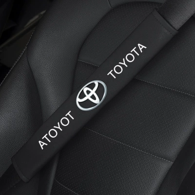 Seat belt shoulder pad Anti-Strain Seatbelt Shoulder Pad - toyota-matte-black-pair-6x38cm