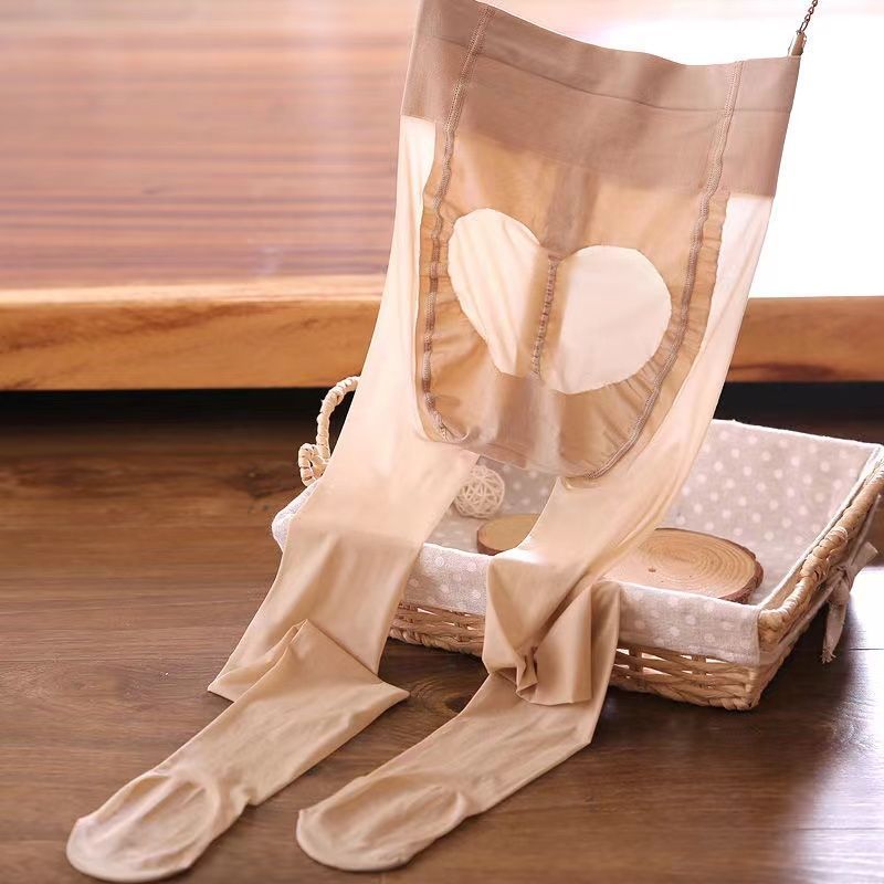 Medias de cadera melocotón seda anti-enganche de Mujer Invisible adelgazante seda de hielo ropa interior ultrafina pantimedias de una pieza verano