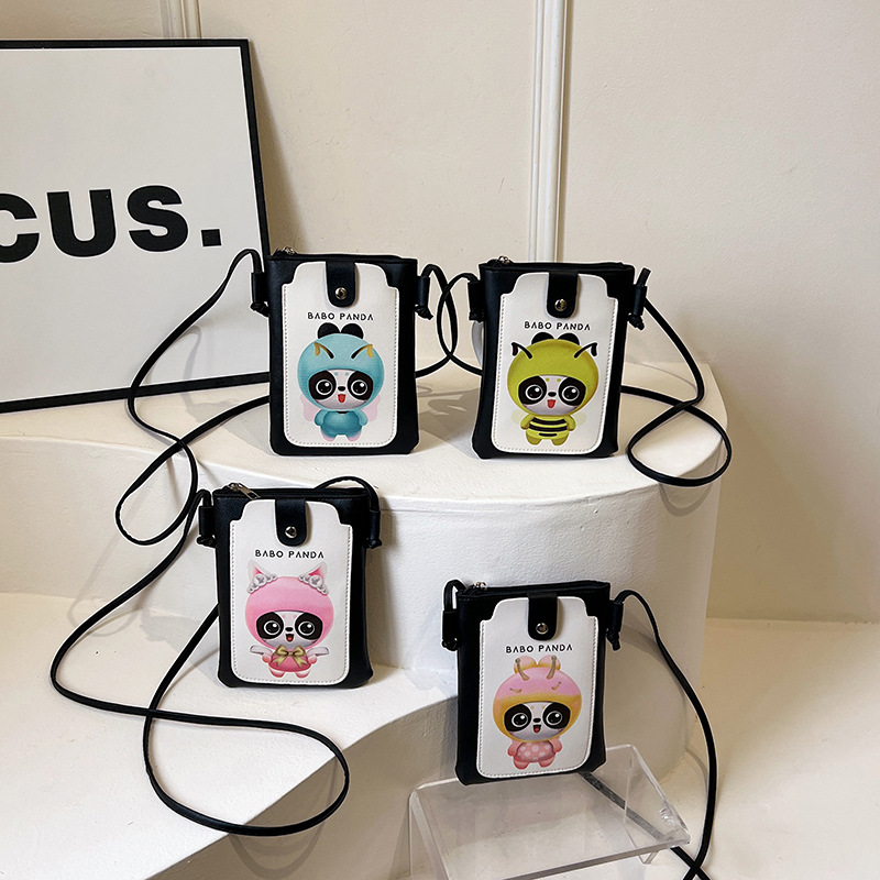 Cross-border 2024 New Wholesale Printed Cartoon Mobile Phone Bag Women's Crossbody Bag Vertical Girl's Small Bag Shoulder Bag