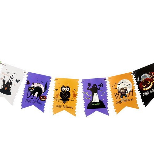 Pinjian Halloween decoración papel pull bandera centro comercial bar KTV decoración Halloween suministros pull bandera al por mayor