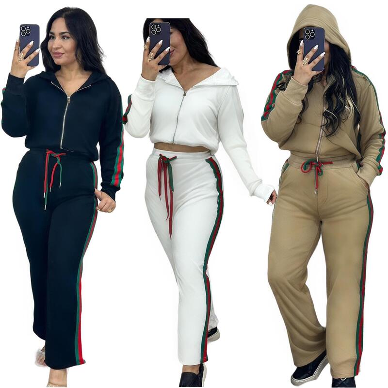 J5086 European and American Cross-Border Women's Clothing, Winter Embroidered Fashion Casual Embossed Long-Sleeved Zipper Sports Hooded Suit J5086 European and American Cross-Border Women's Clothing, Winter Embroidered Fashion Casual Embossed Long-Sleeved Zipper Sports Hooded Suit