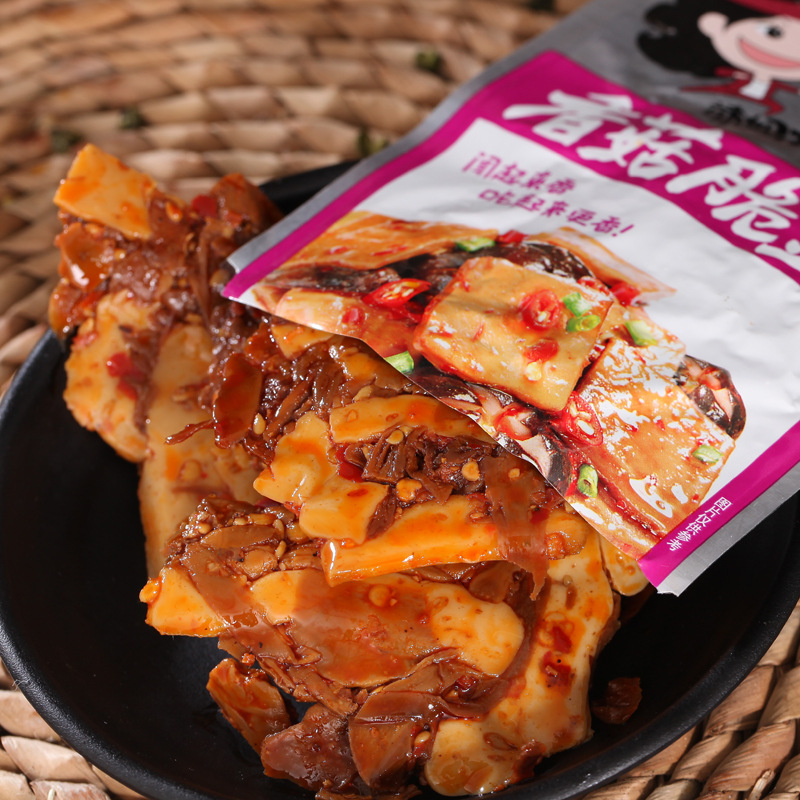 Wu La Ma Mushroom Crispy Dried Tofu Boxed Spicy Leisure Snack Hot Noodles Hunan Specialty