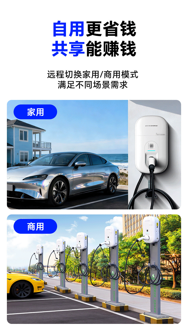 Luzhuchong New Energy Electric Vehicle Charging Station New National Standard 3C Product 7Kw Home and Commercial Charging Station Ac Charger
