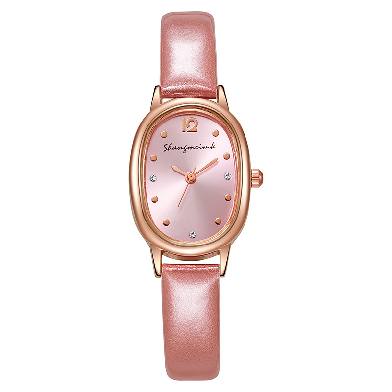 Nuevo elegante retro simple oval estudiante reloj nicho alto sentido de las mujeres reloj cinturón de cuarzo reloj de las mujeres al por mayor
