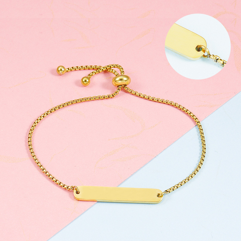 304 Stainless Steel Chain Material Vintage Style Solid Color 304 Stainless Steel Chain-free Bracelets In Bulk