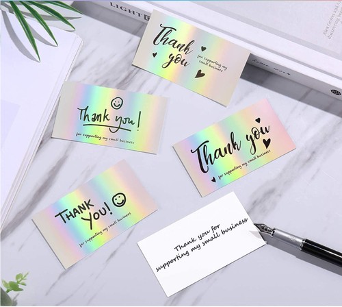 Card with writeable laser rainbow thank you card gift packaging thank you card foreign trade cross-border wholesale