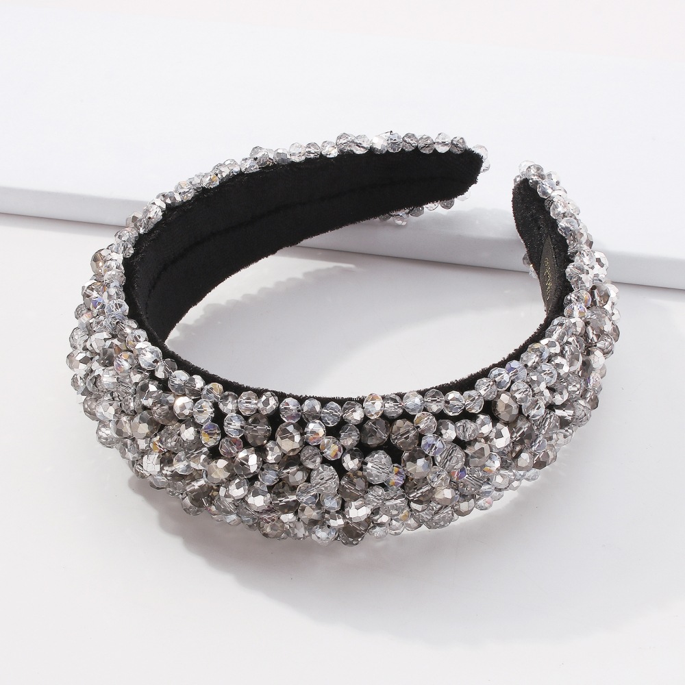 Fashion Thick Sponge Wide Brim Rhinestone Headband display picture 5