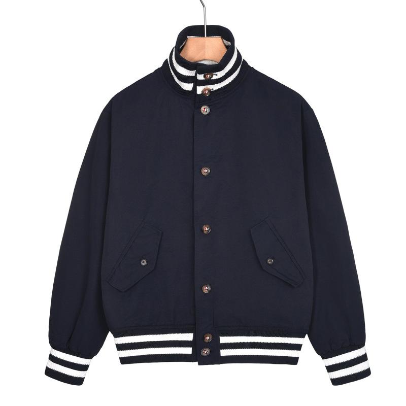 Tb Browin2026 New Autumn Men's Stand-Collar Baseball Jacket Street Fashion Button-Up Color-Blocked Jacket