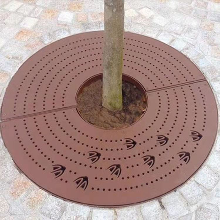 耐候钢树篦子厂家 公园 户外 园林 圆形方形 市政红锈树池篦子