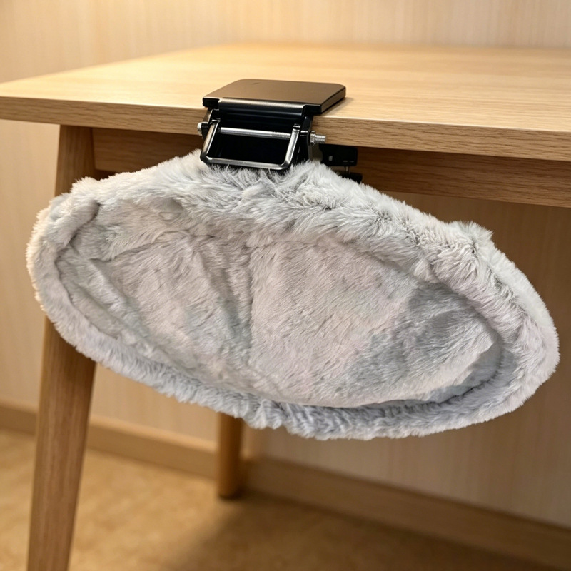 회색 모조 토끼 플러시 접이식 책상 고양이 해먹