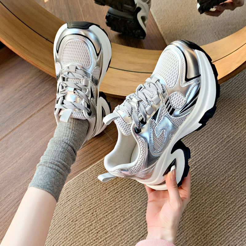 Trendy Thick-Soled Casual Sneakers Ins Fashion 2025 New Spring and Autumn Street Style Dad Shoes Women's Shoes