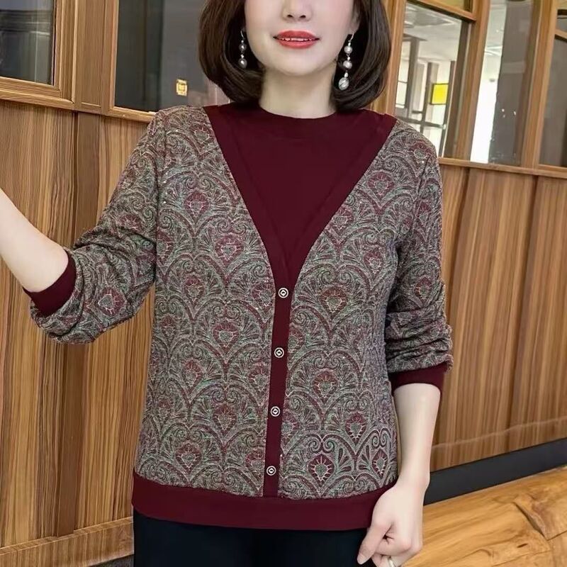 2025 Autumn/Winter New Women's Top, Faux Two-Piece, Double-Sided German Velvet, Warm, Loose Fit, Slimming, Versatile, Stylish, Trendy 2025 Autumn/Winter New Women's Top, Faux Two-Piece, Double-Sided German Velvet, Warm, Loose Fit, Slimming, Versatile, Stylish, Trendy